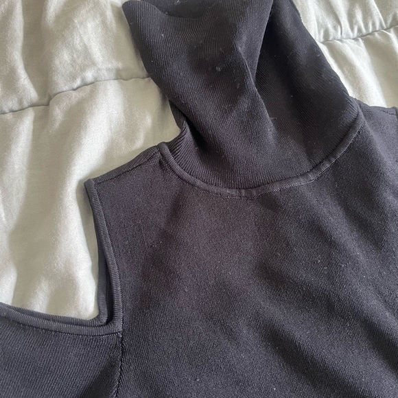 RALPH LAUREN BLACK TURTLE NECK CUTOUT MINI DRESS - Picture 5 of 9